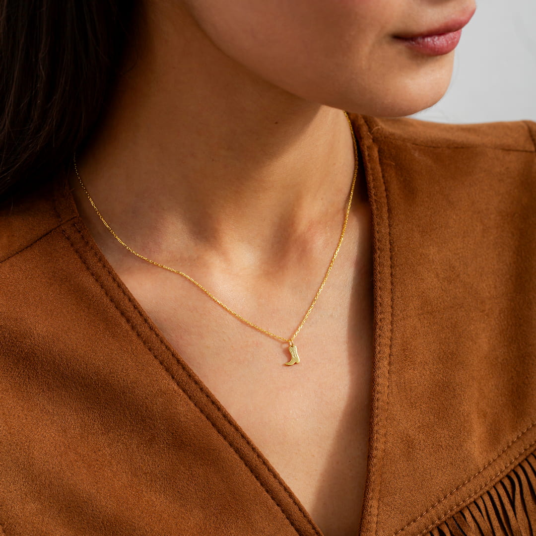 Cowboy Boot Charm Necklace 