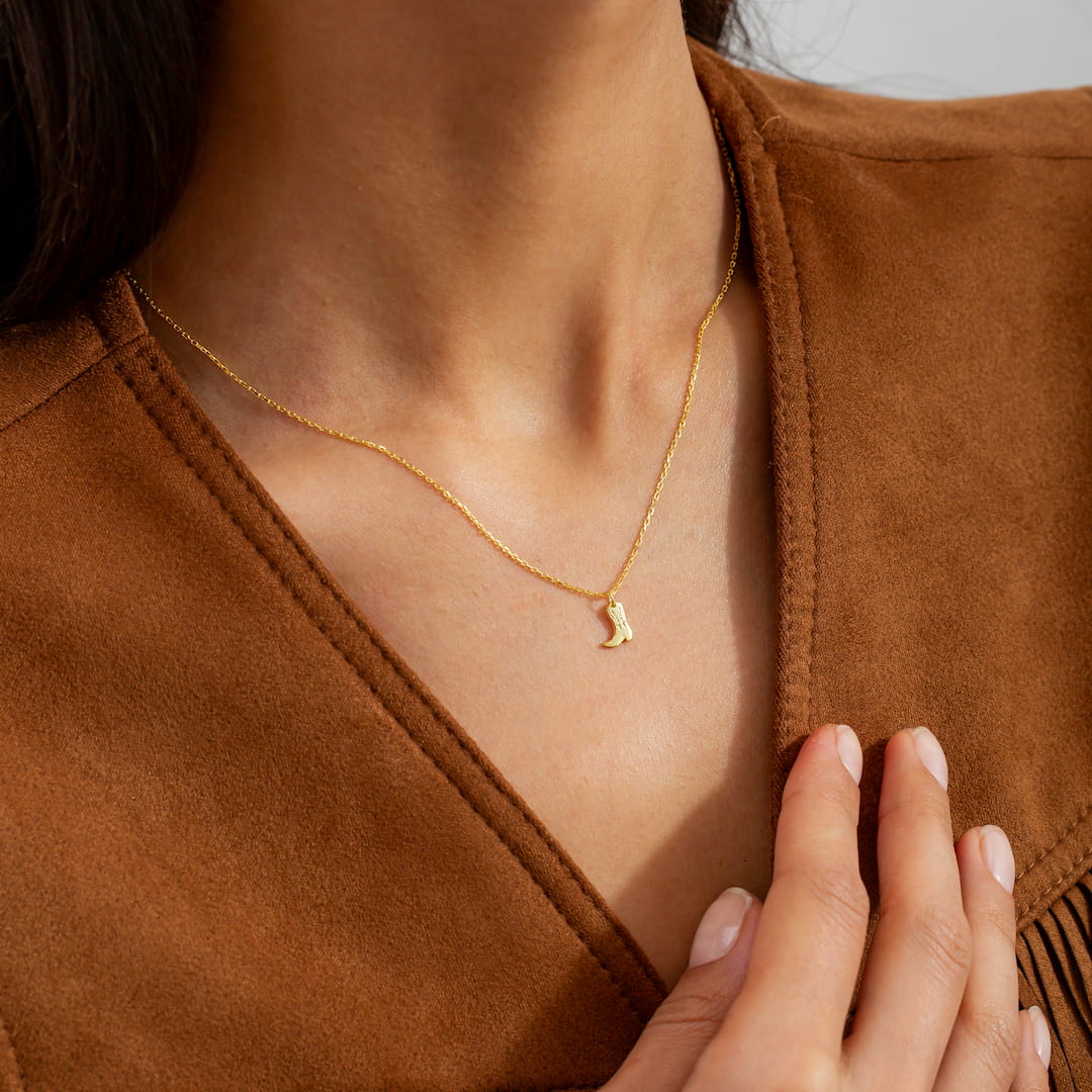 Cowboy Boot Charm Necklace 