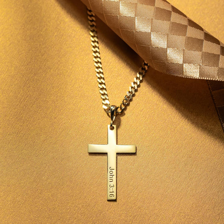 Engraved Cross Necklace