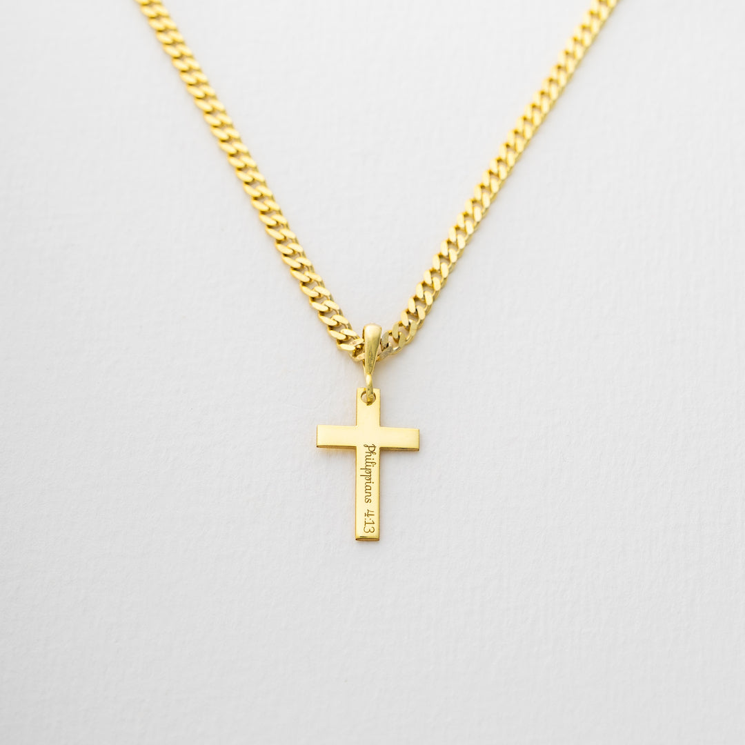 Engraved Cross Necklace