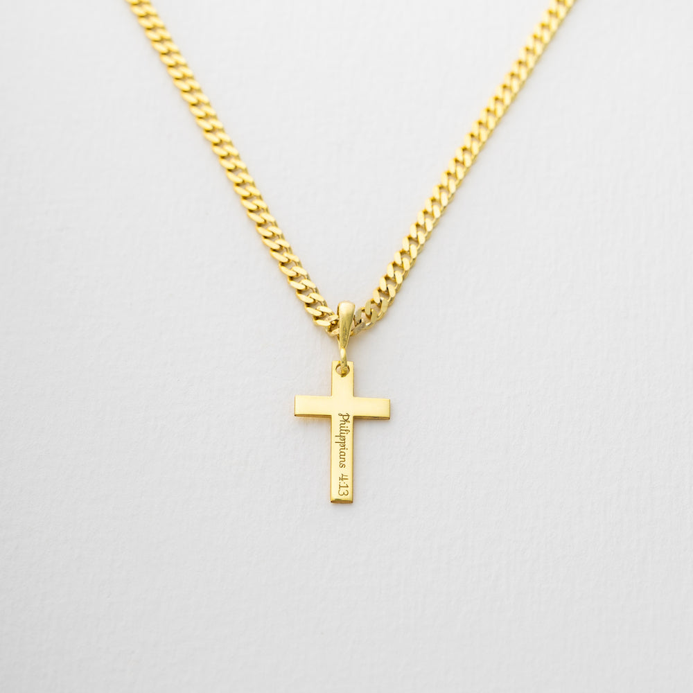 Engraved Cross Necklace