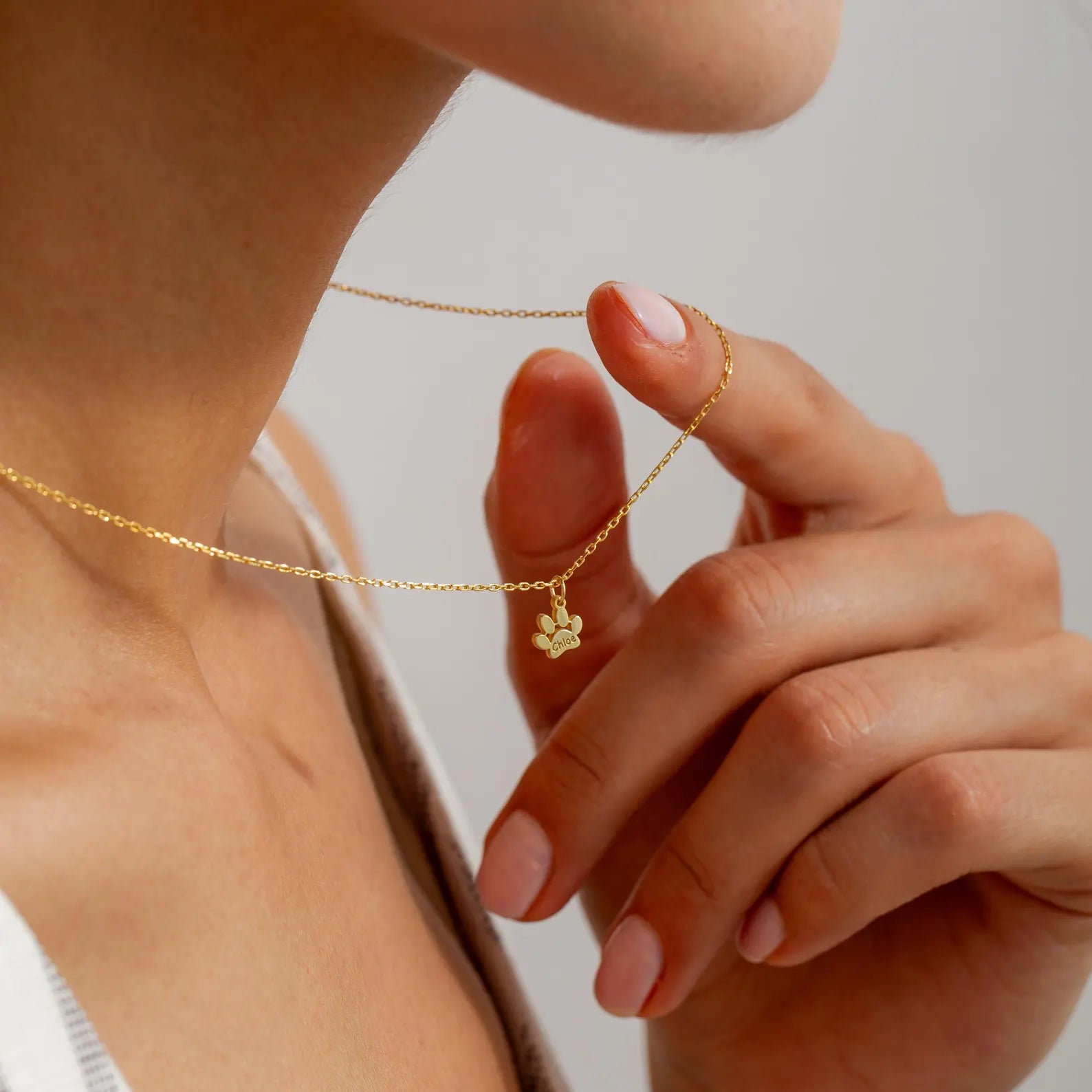 Custom 14K Gold Pawprint Necklace