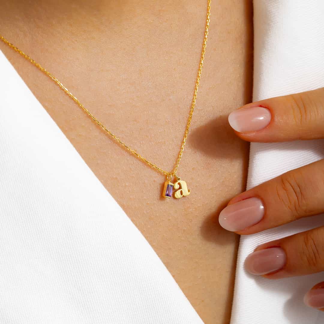 Custom Birthstone Necklace Christmas Gift