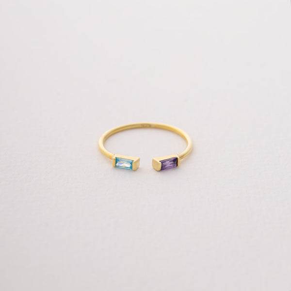 Double Baguette Custom Birthstone Ring  mothers day gift