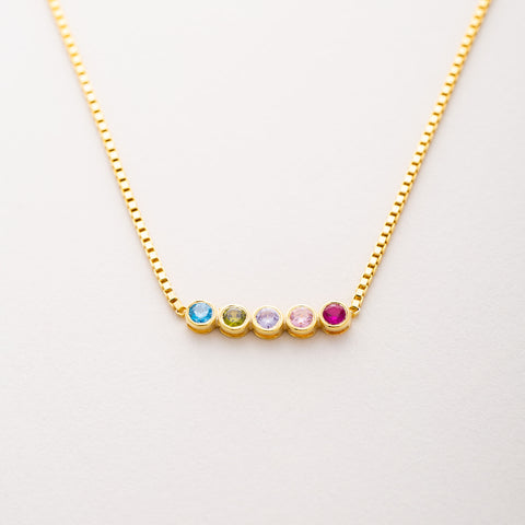 Birthstone Necklace with Box Chain