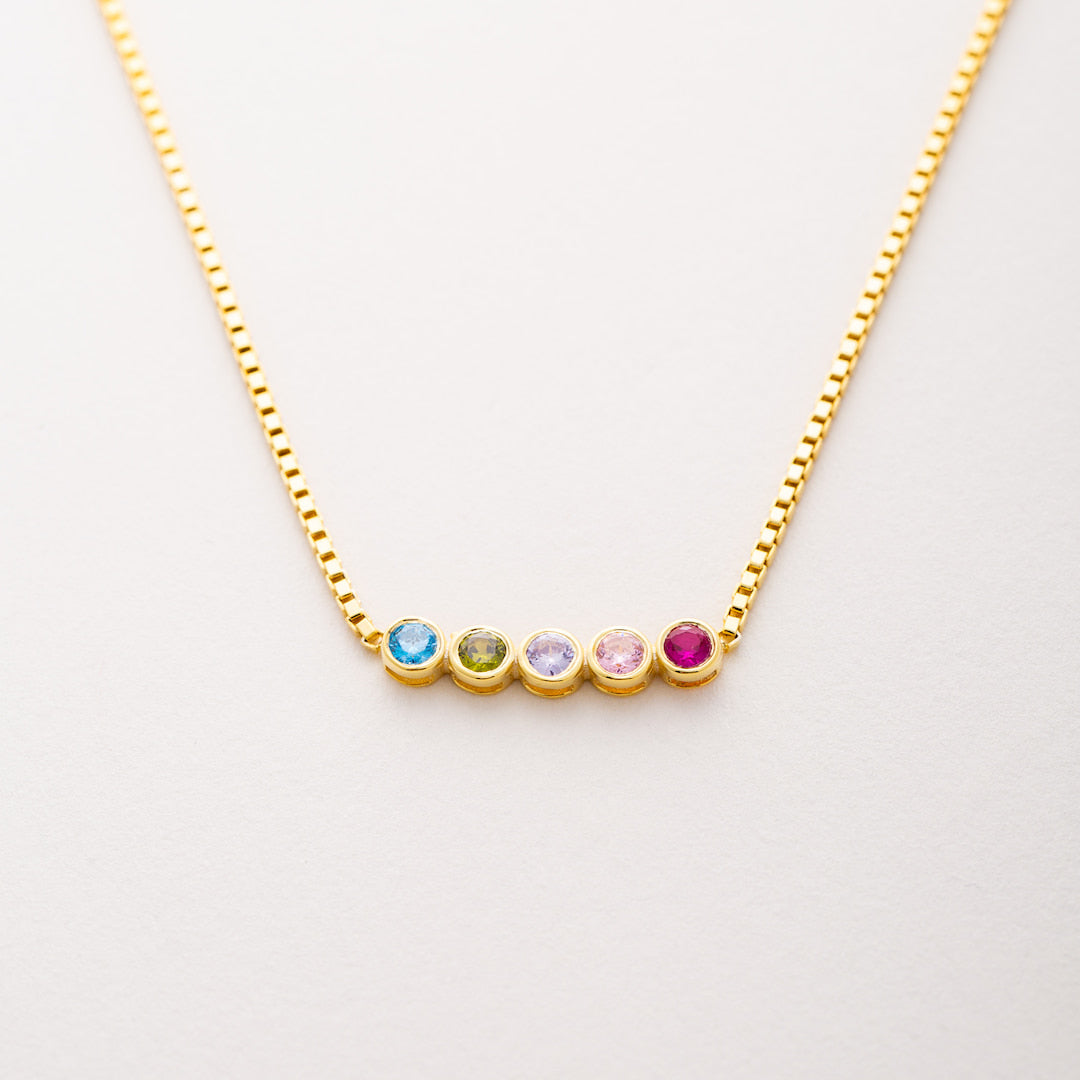 Custom Box Chain Family Birthstone