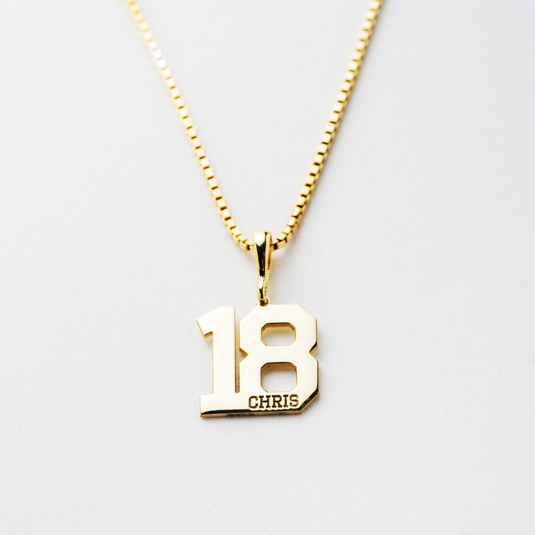 Custom Charm Necklace with Sports Number Pendant buy
