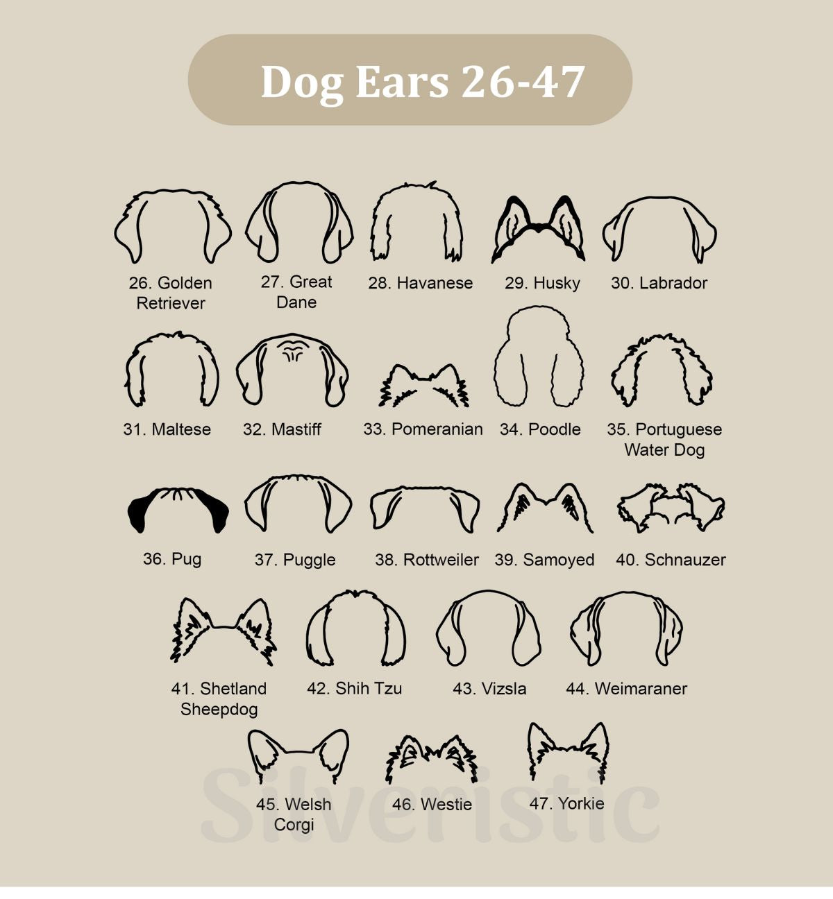 Custom Dog Ear Name Necklace