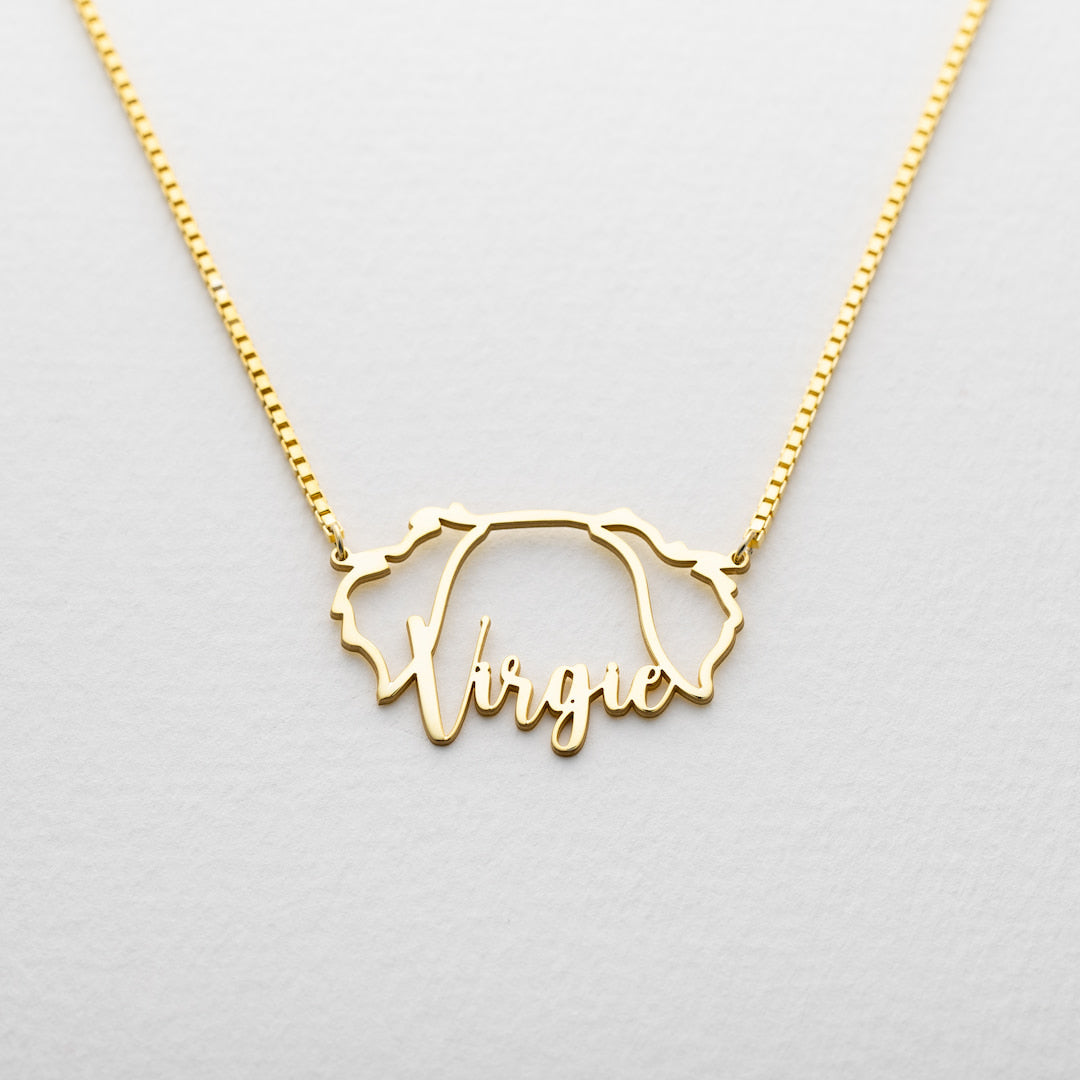 Buy Custom Dog Ear Name Necklace
