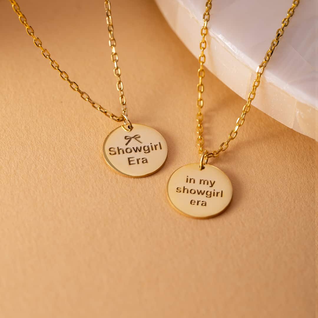 In My Showgirl Era Engraved Disc Necklace