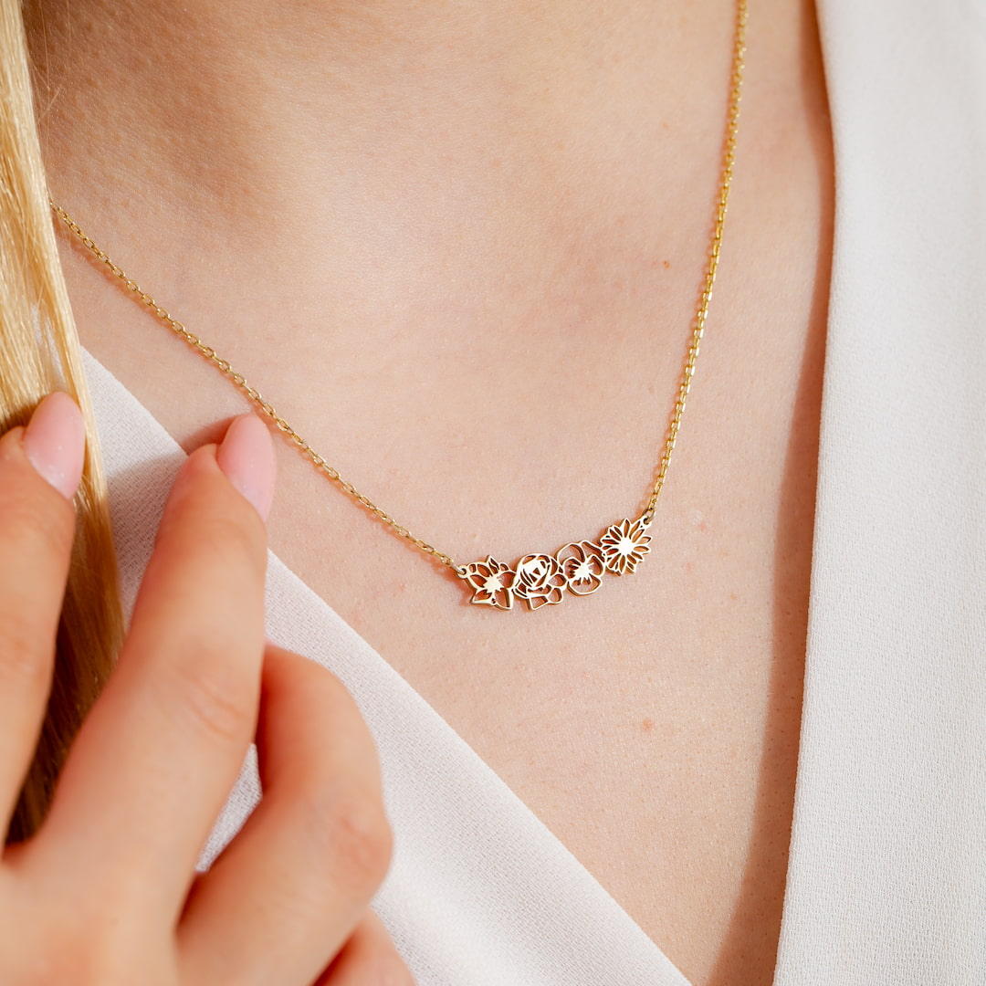 Custom Necklace Birthflower