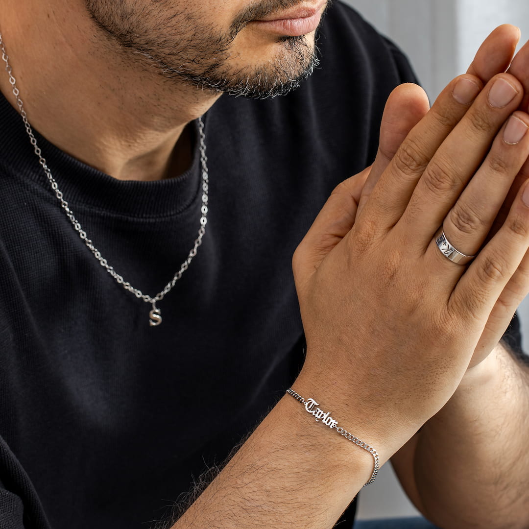 Custom Necklace for Men with Letter Pendant