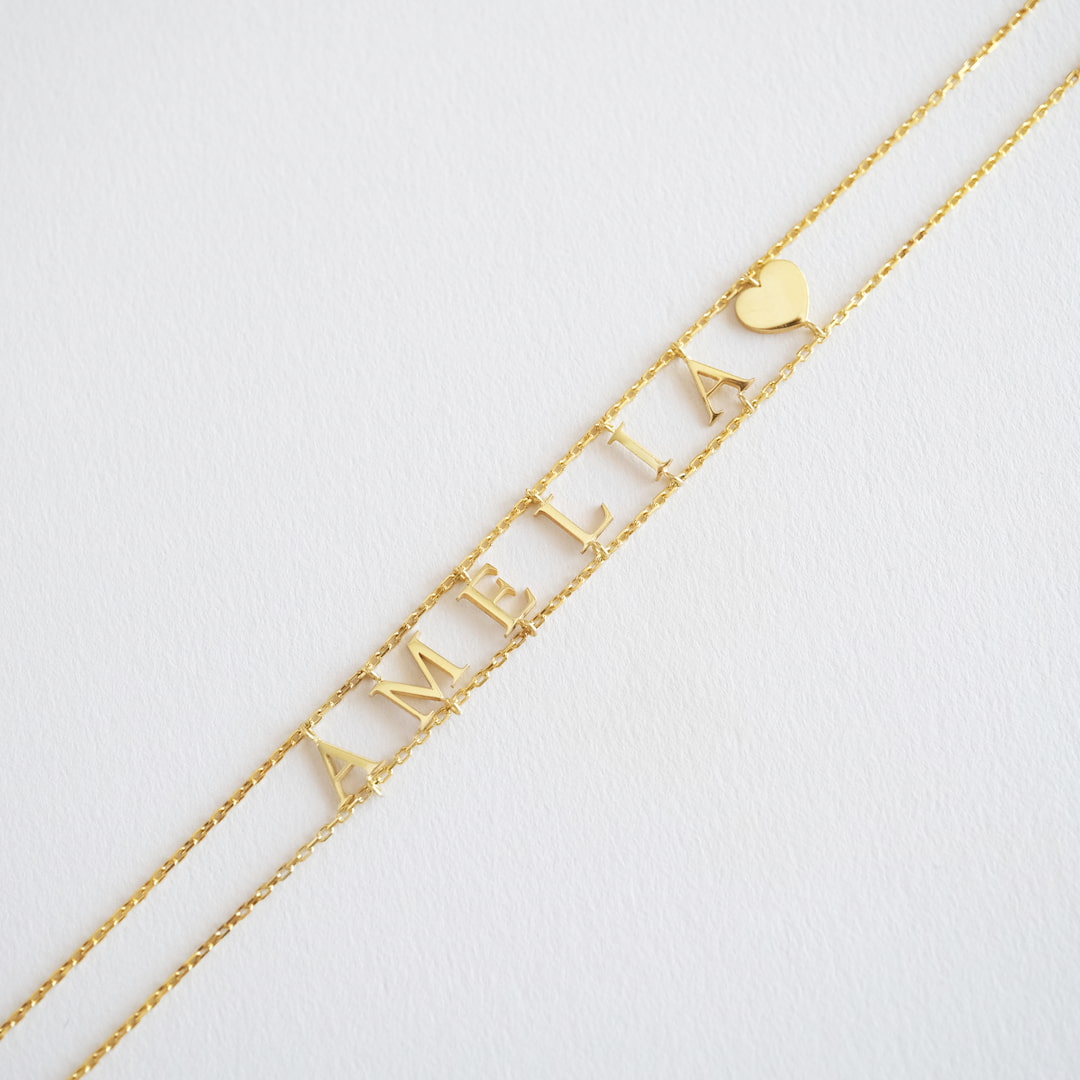 Custom Necklace Layer Letter Choker 