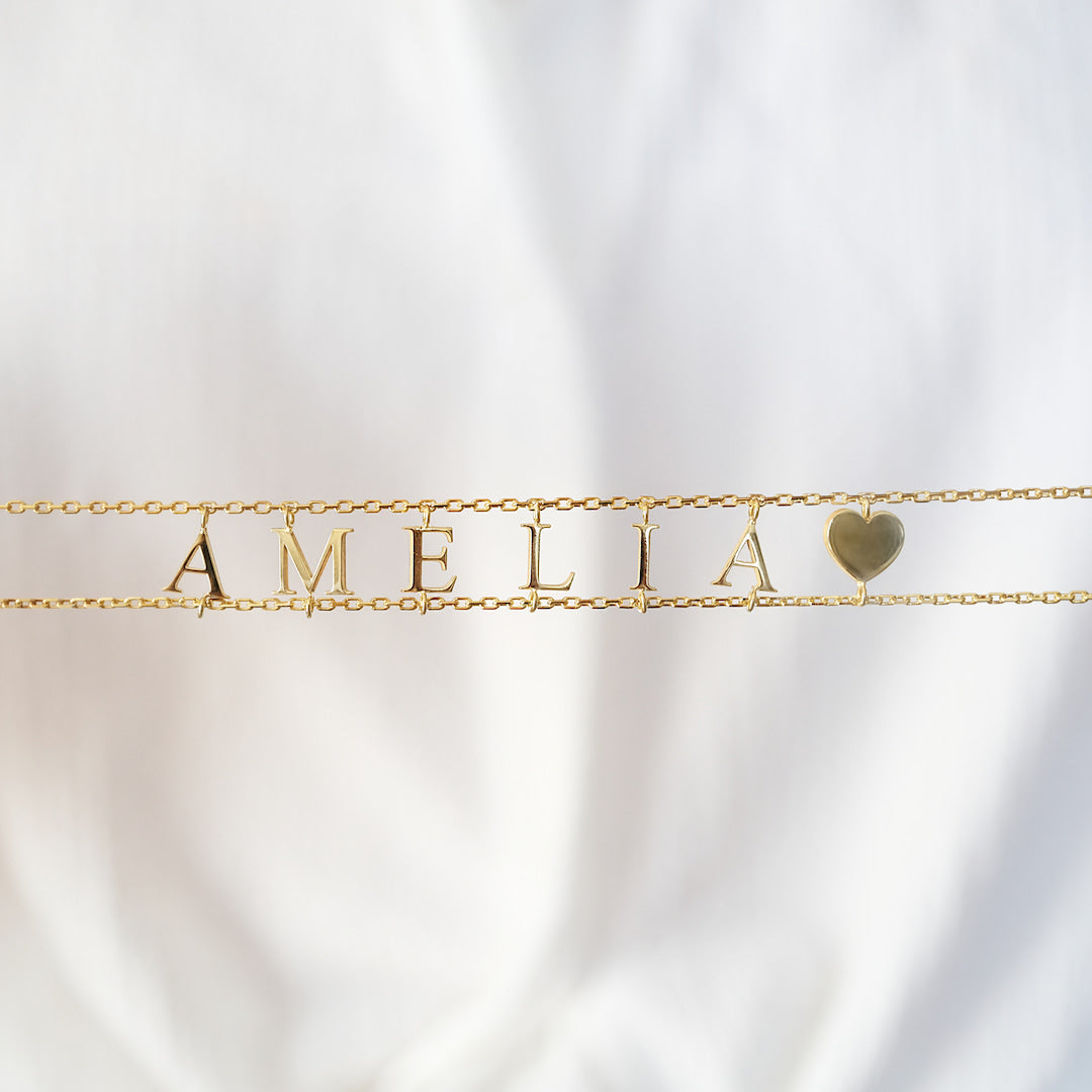Custom Necklace Layer Letter Choker 