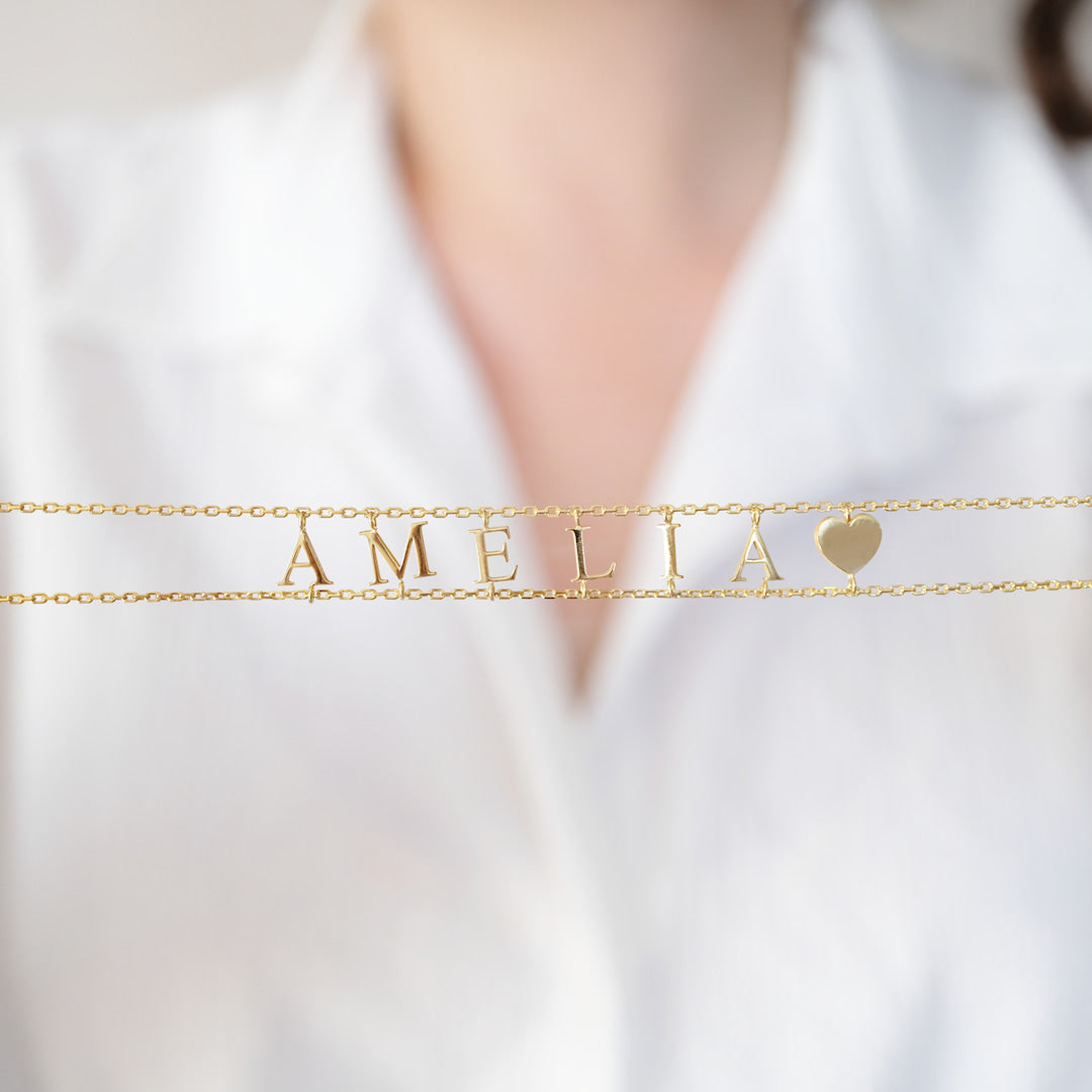 Custom Necklace Layer Letter Choker 