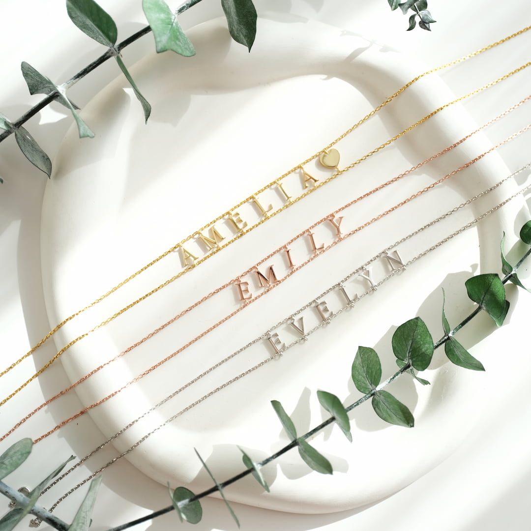 Custom Necklace Layer Letter Choker 