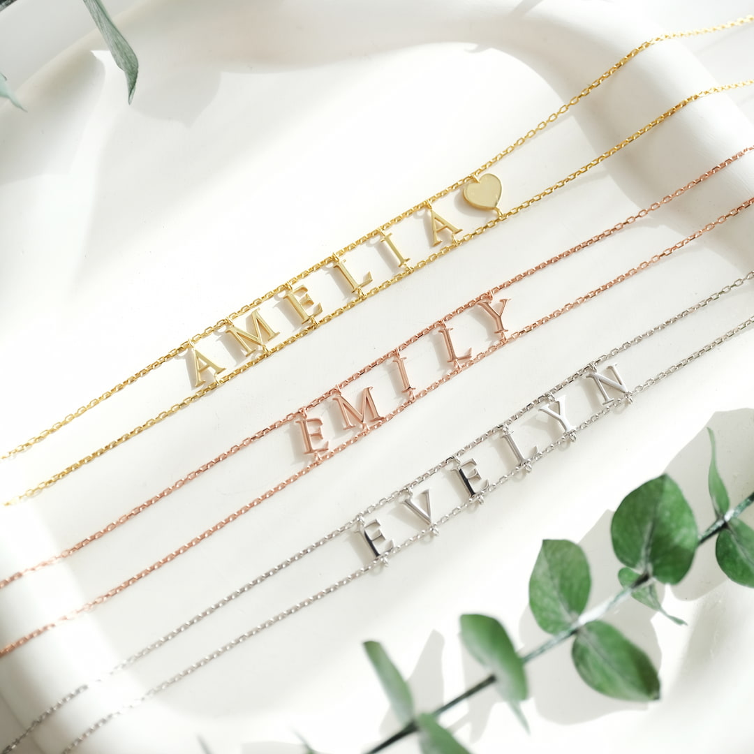 Custom Necklace Layer Letter Choker 