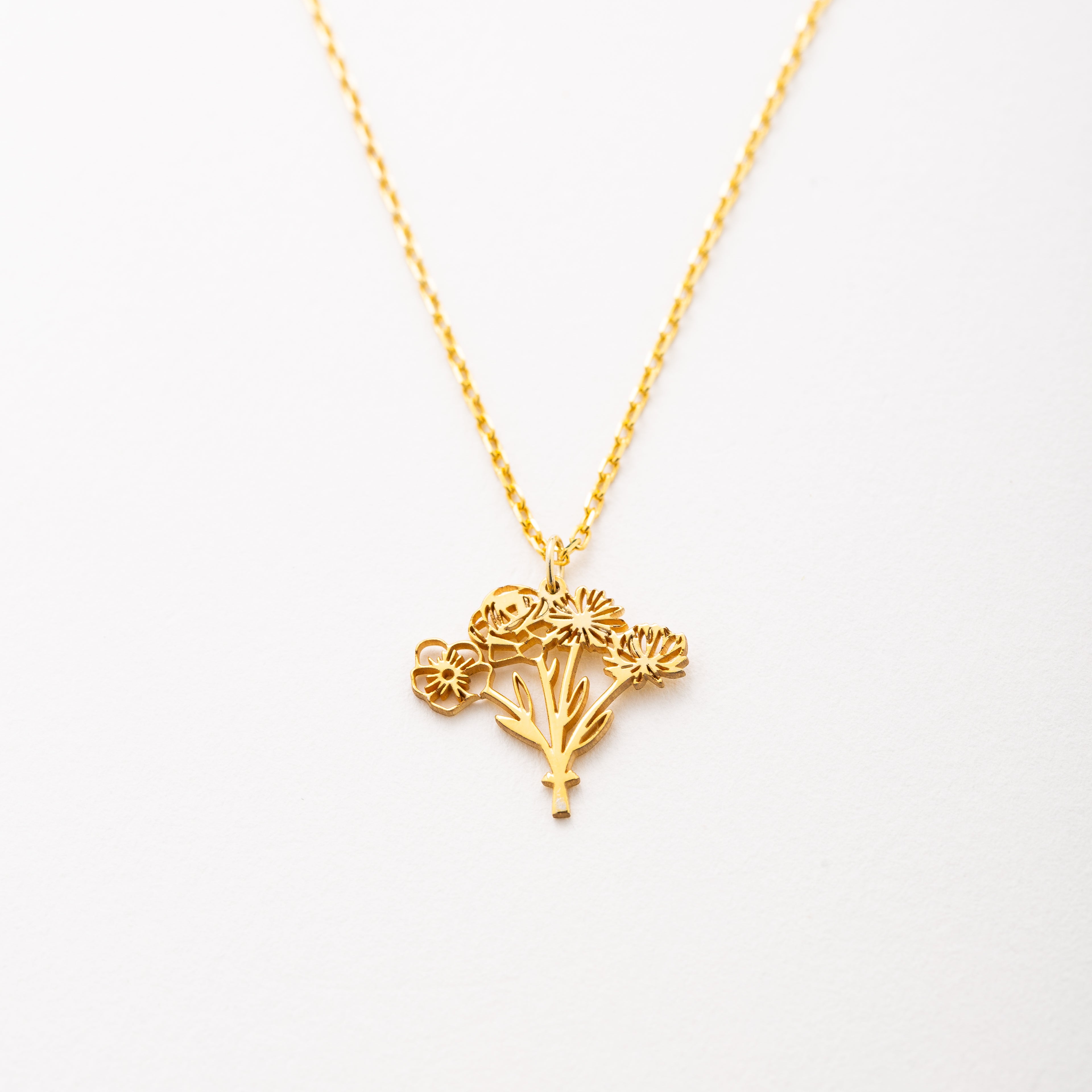 Custom Necklace with Birthflower Family Tree