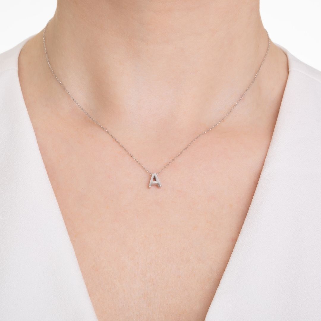 Custom Necklace with Bold Initial Pendant