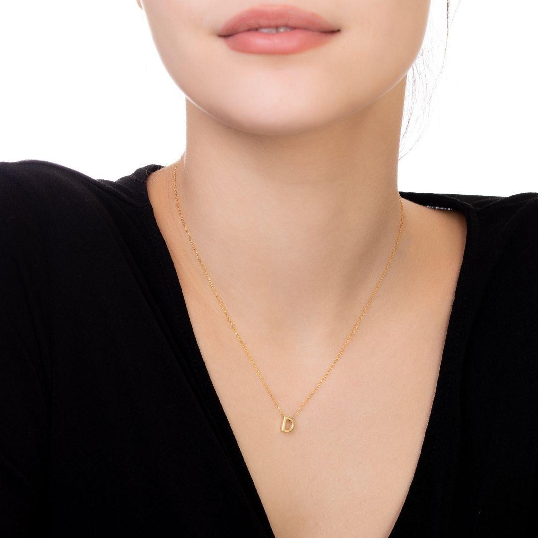 Custom Necklace with Bold Initial Pendant