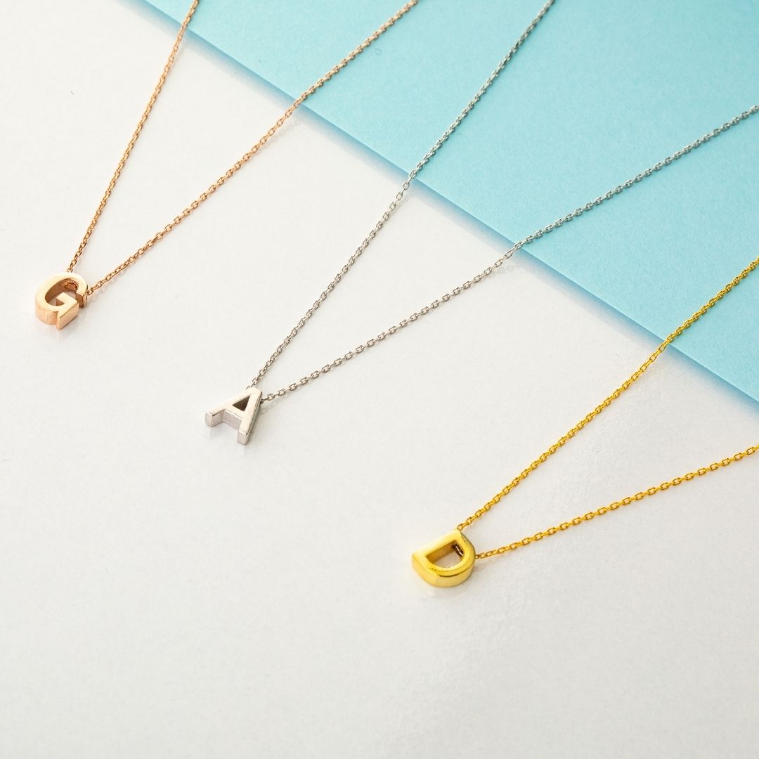 Custom Necklace with Bold Initial Pendant