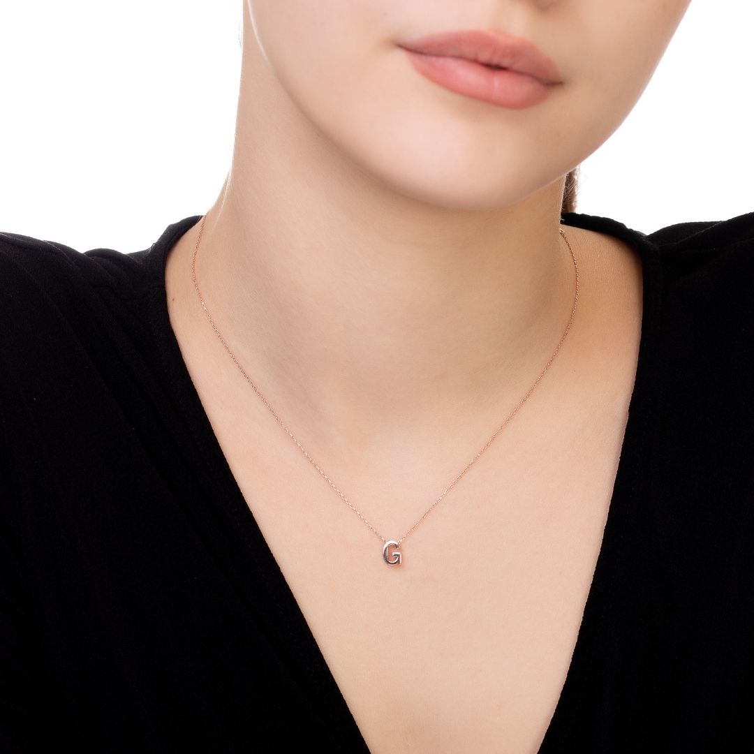 Custom Necklace with Bold Initial Pendant
