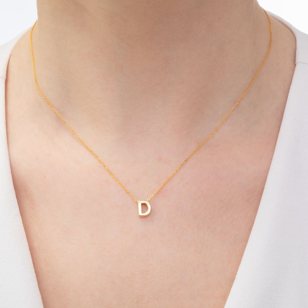 Custom Necklace with Bold Initial Pendant