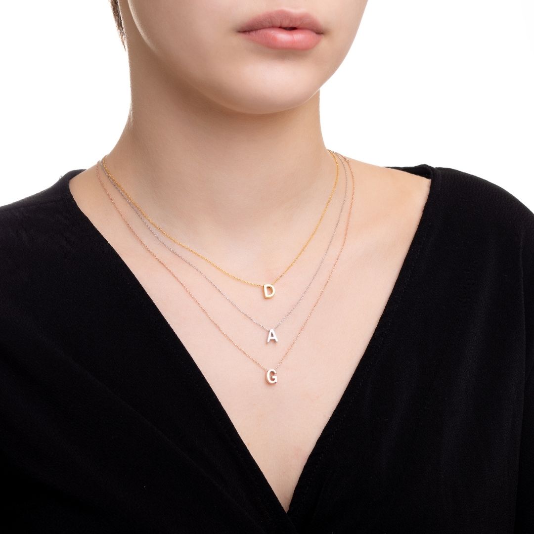 Custom Necklace with Bold Initial Pendant