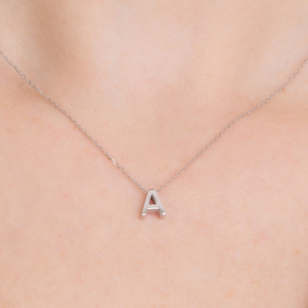 Custom Necklace with Bold Initial Pendant