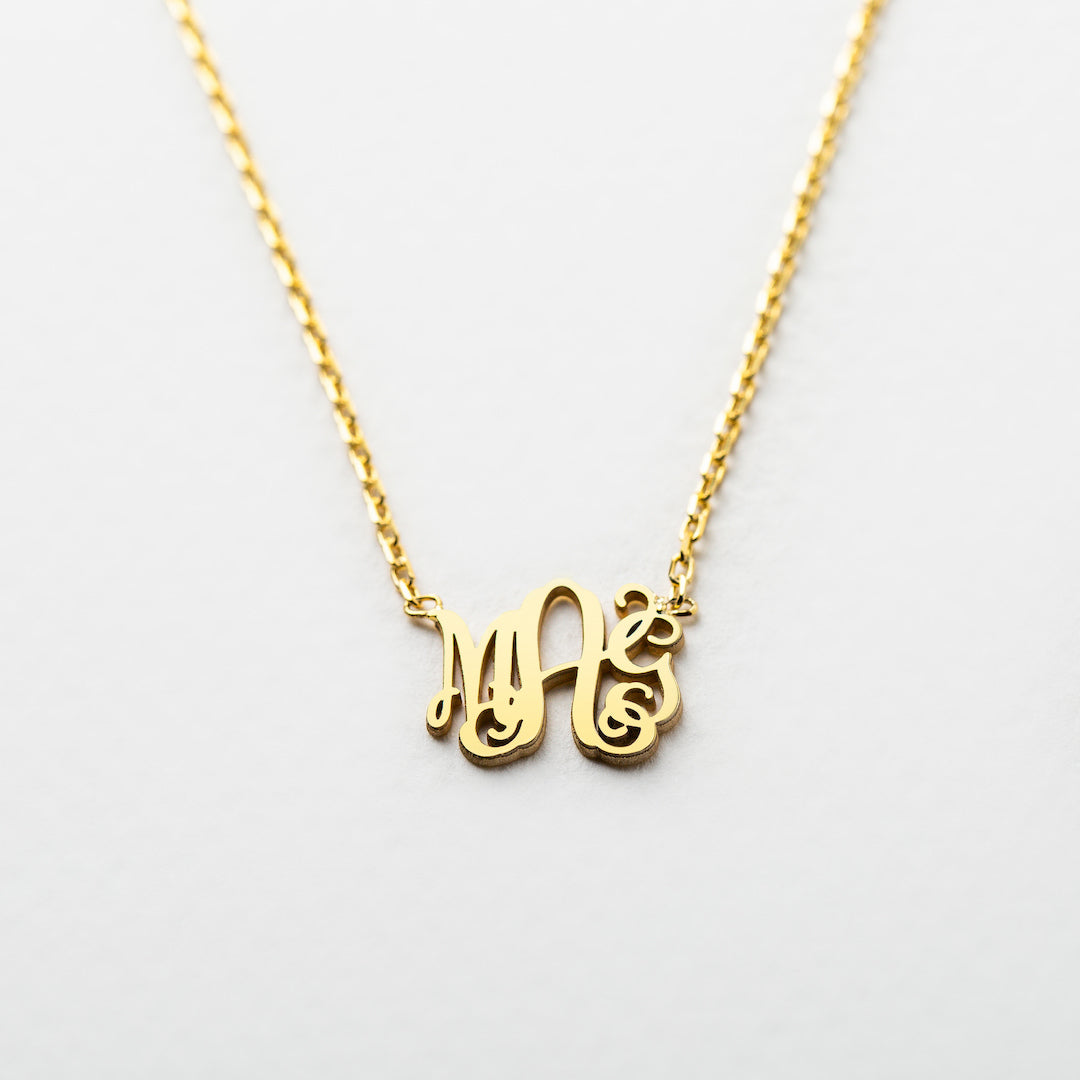 Custom Necklace with Monogram Letter Pendant