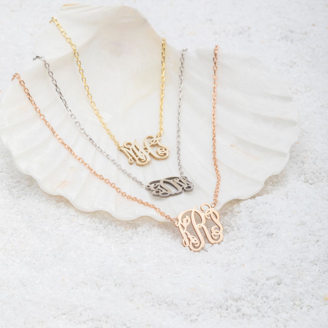 Custom Necklace with Monogram Letter Pendant