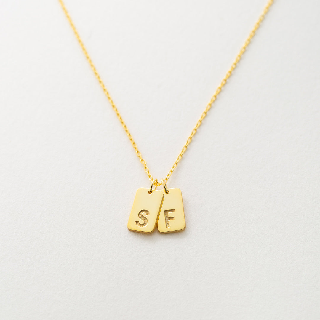 Custom Necklace with Multiple Bar Initial Charms