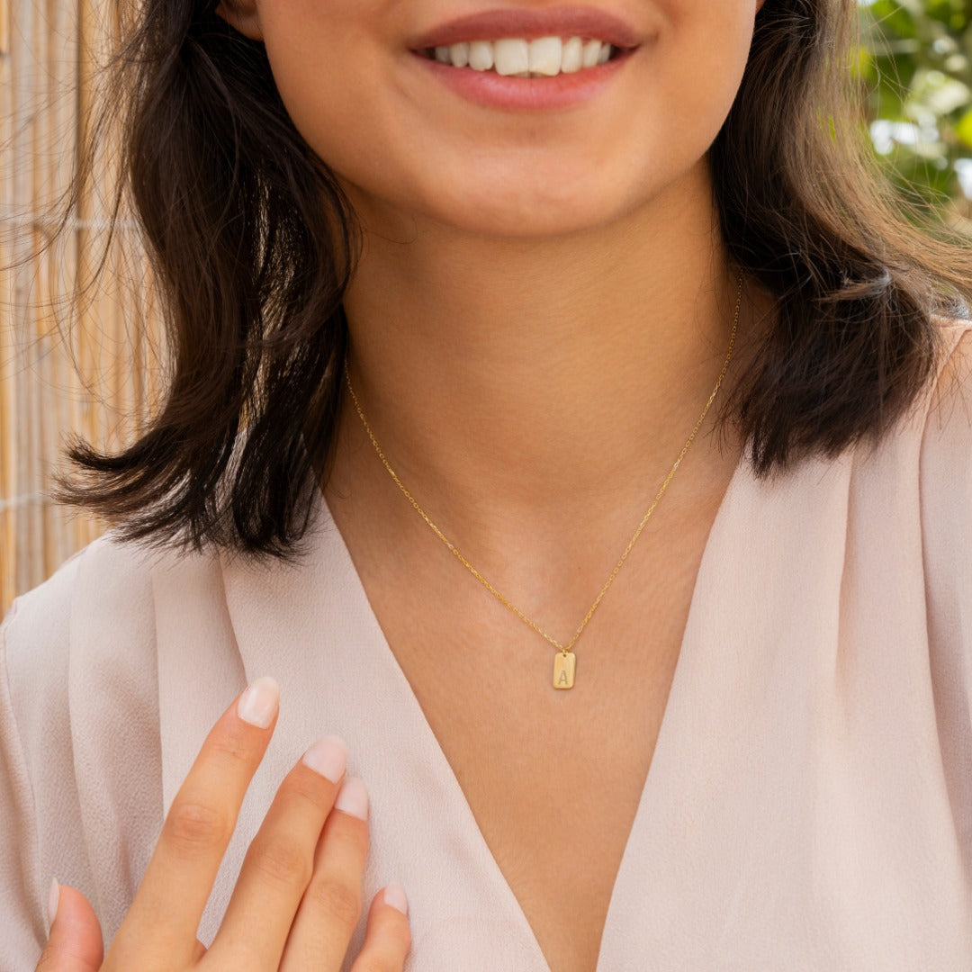 Custom Necklace with Multiple Bar Initial Charms