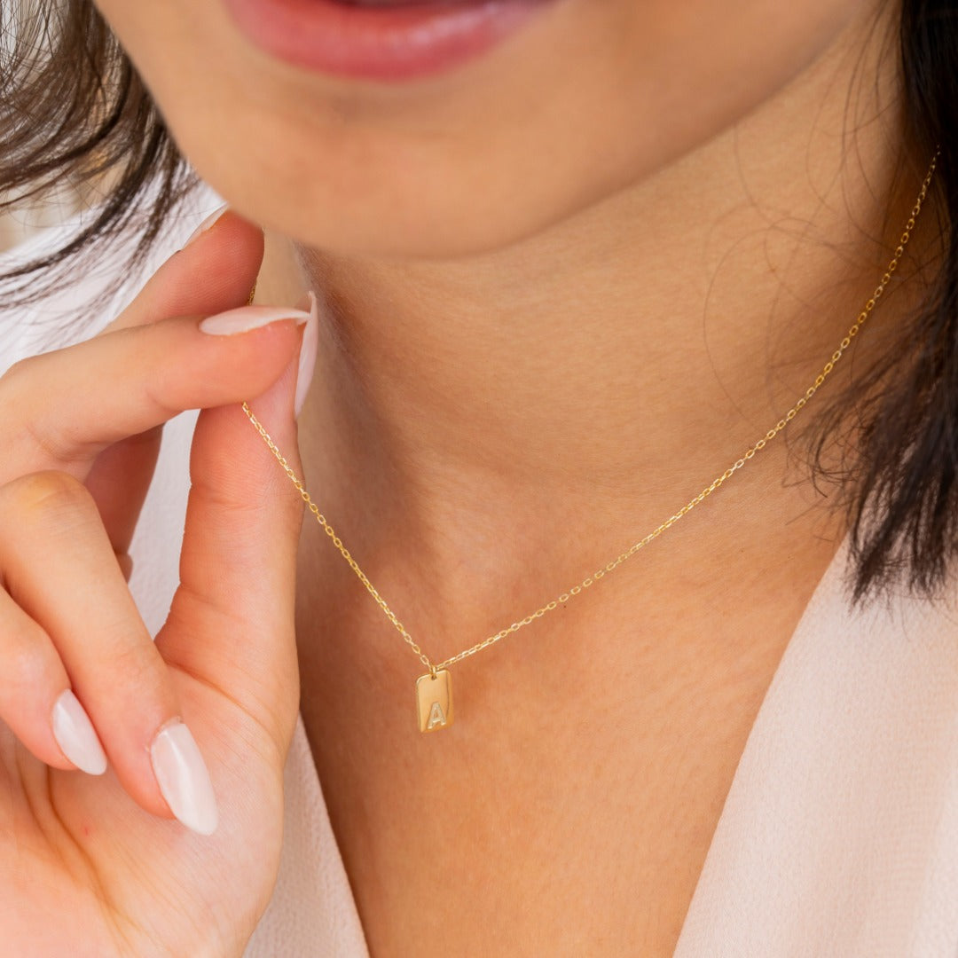 Custom Necklace with Multiple Bar Initial Charms