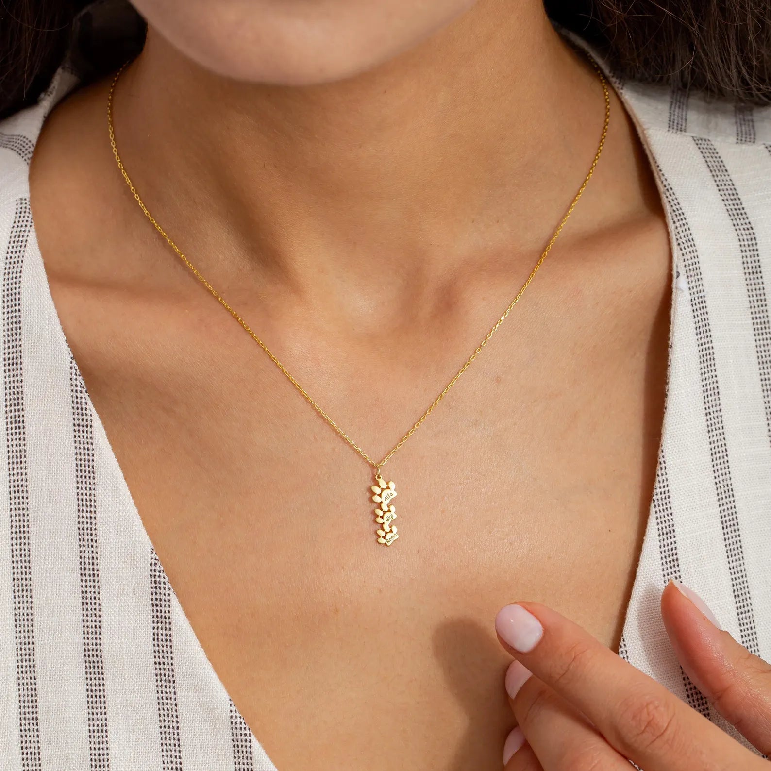 Custom Pet Lover 14K Gold Necklace