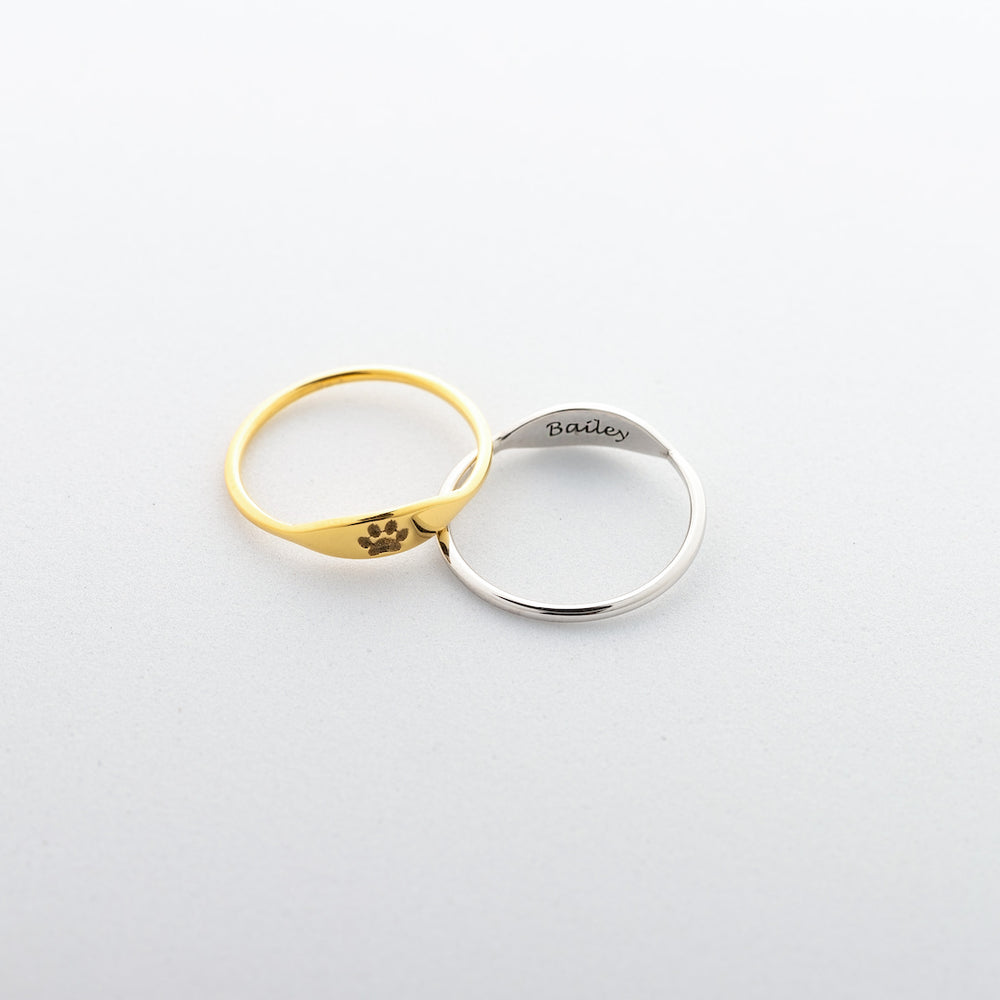 Custom Double Sided Paw Print Ring