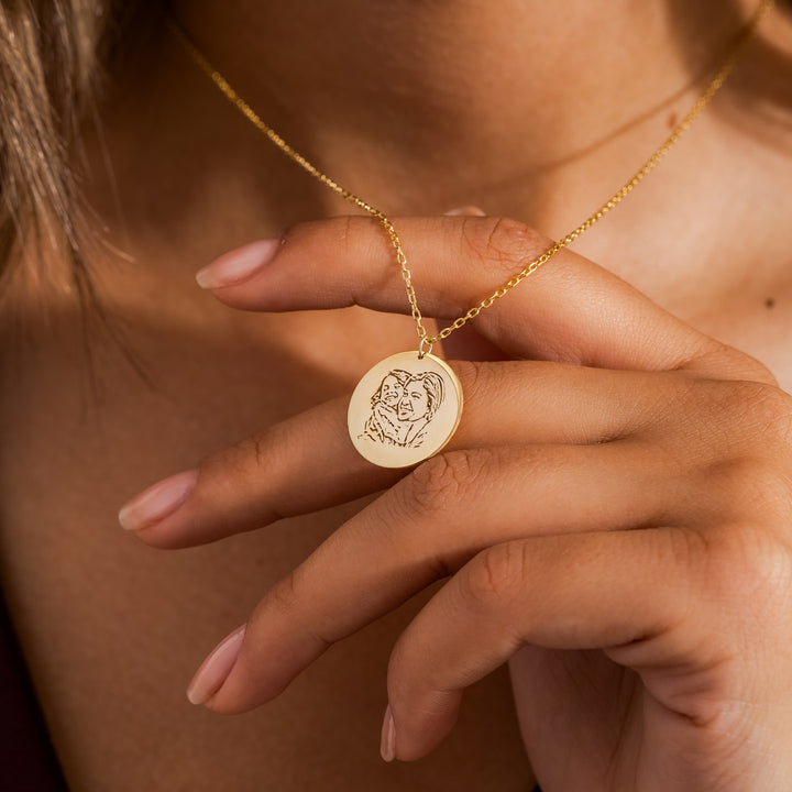 Personalized Photo Disc Necklace