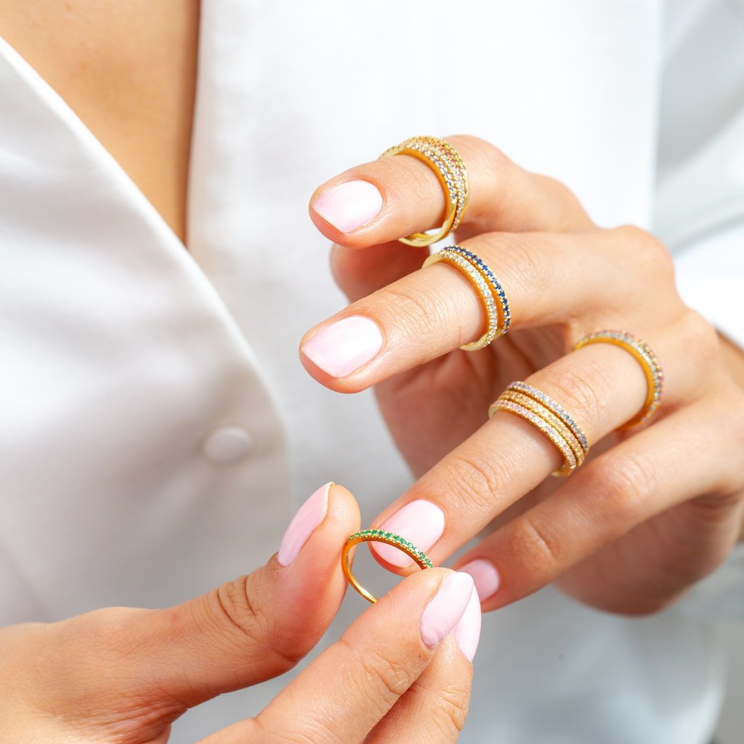 Custom stackable birthstone rings
