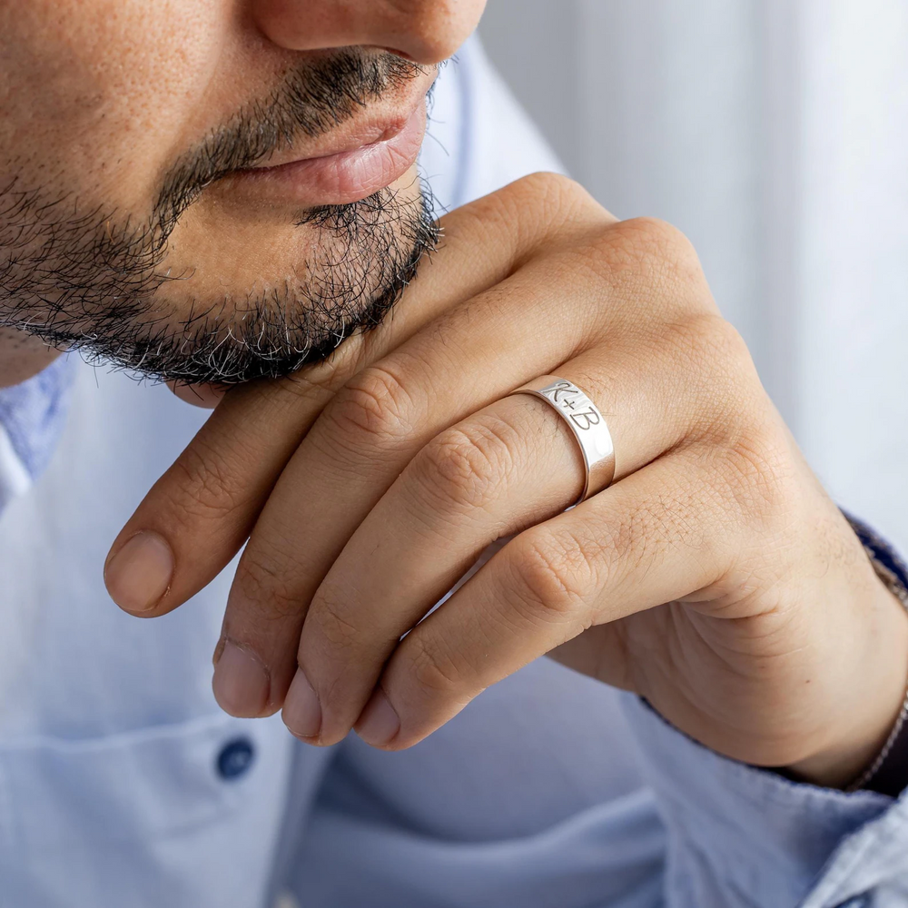 Custom Engraved Sterling Silver Ring
