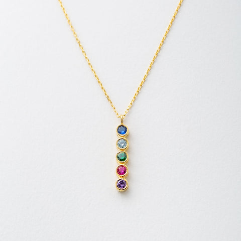 Custom Vertical Birthstone Necklace