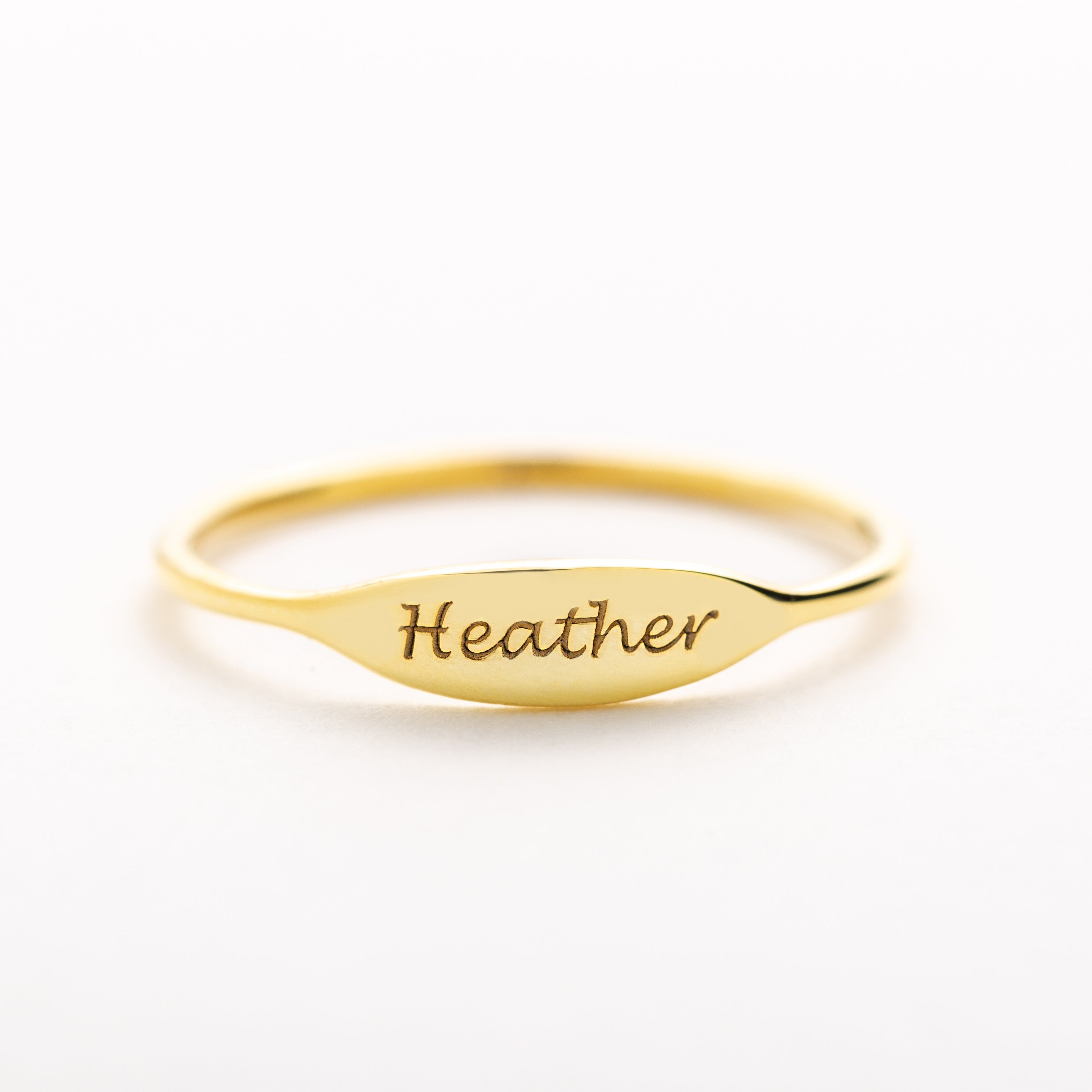 Dainty Engraved Name Ring