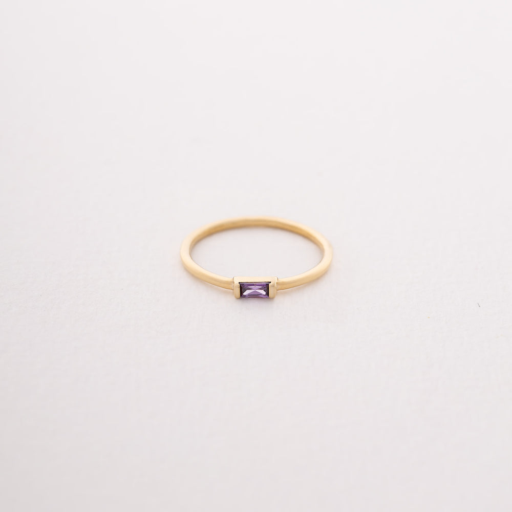 Custom Baguette Birthstone Ring