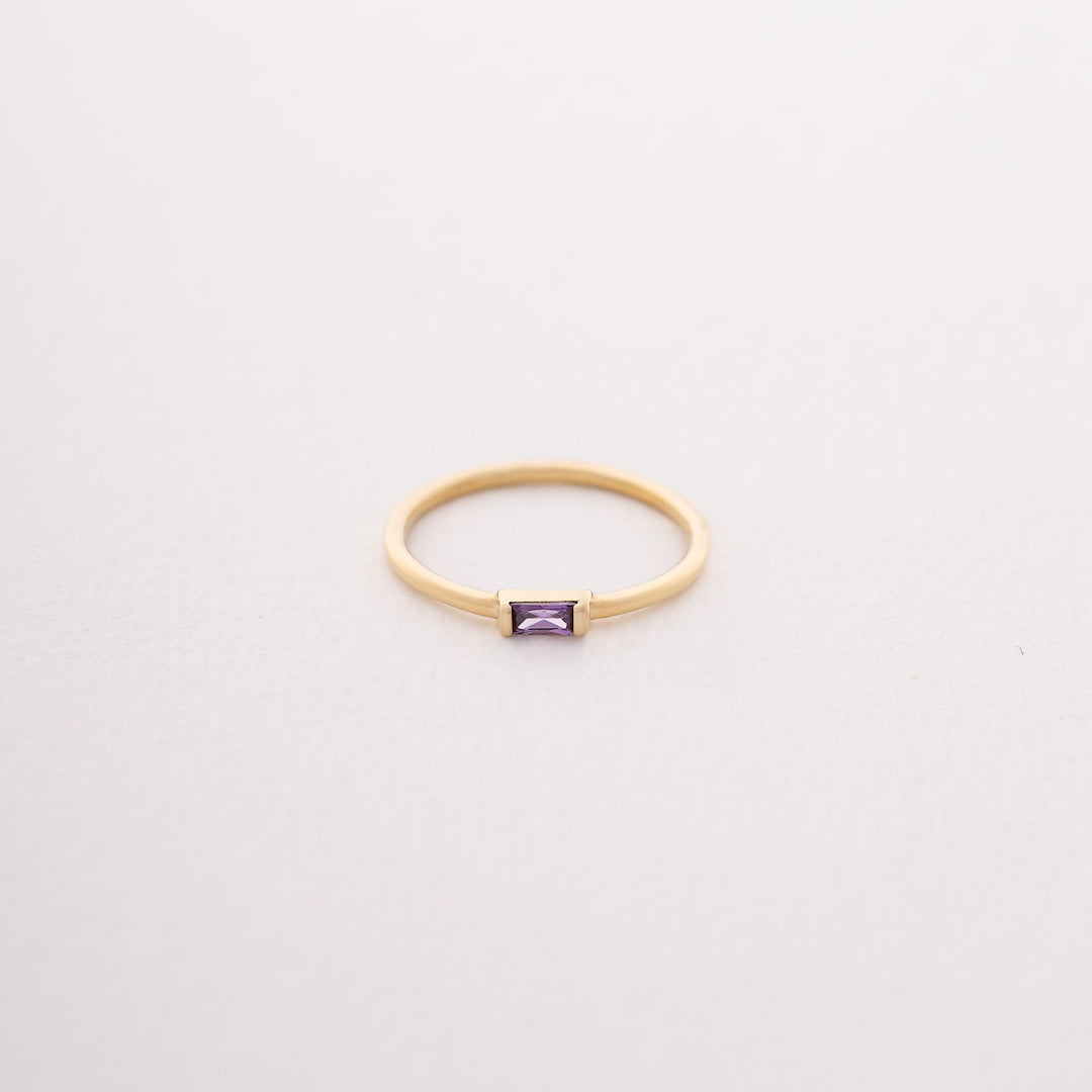 Custom Baguette Birthstone Ring