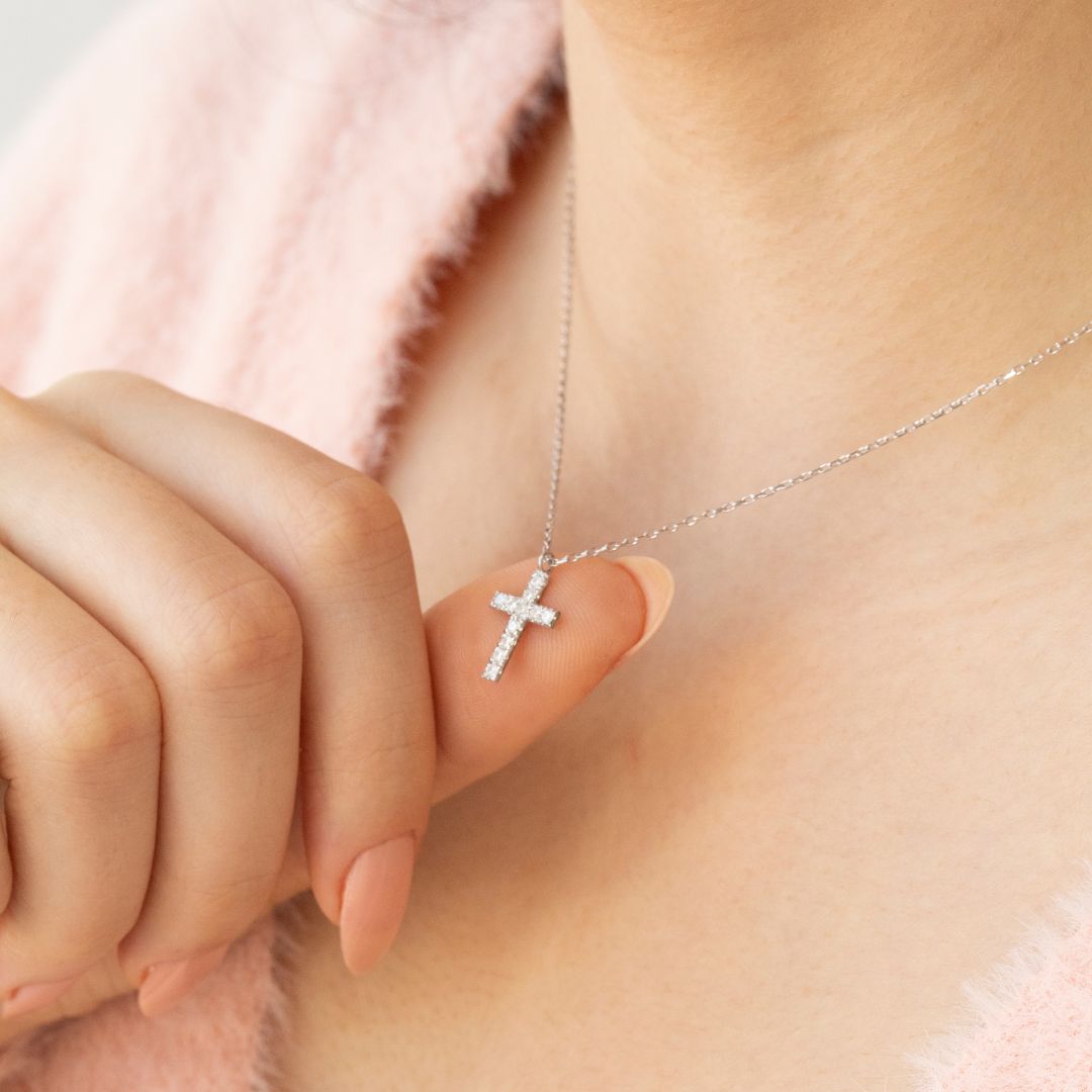 Diamond Cross Charm Necklace price