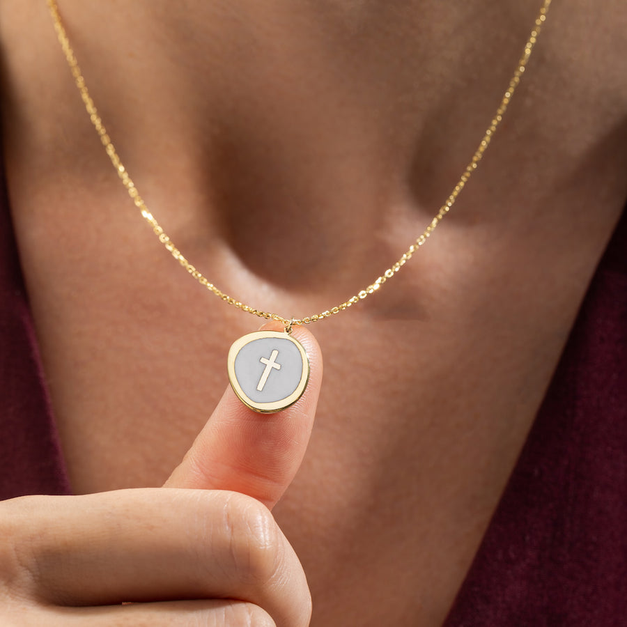 Enamel Cross Pendant Necklace