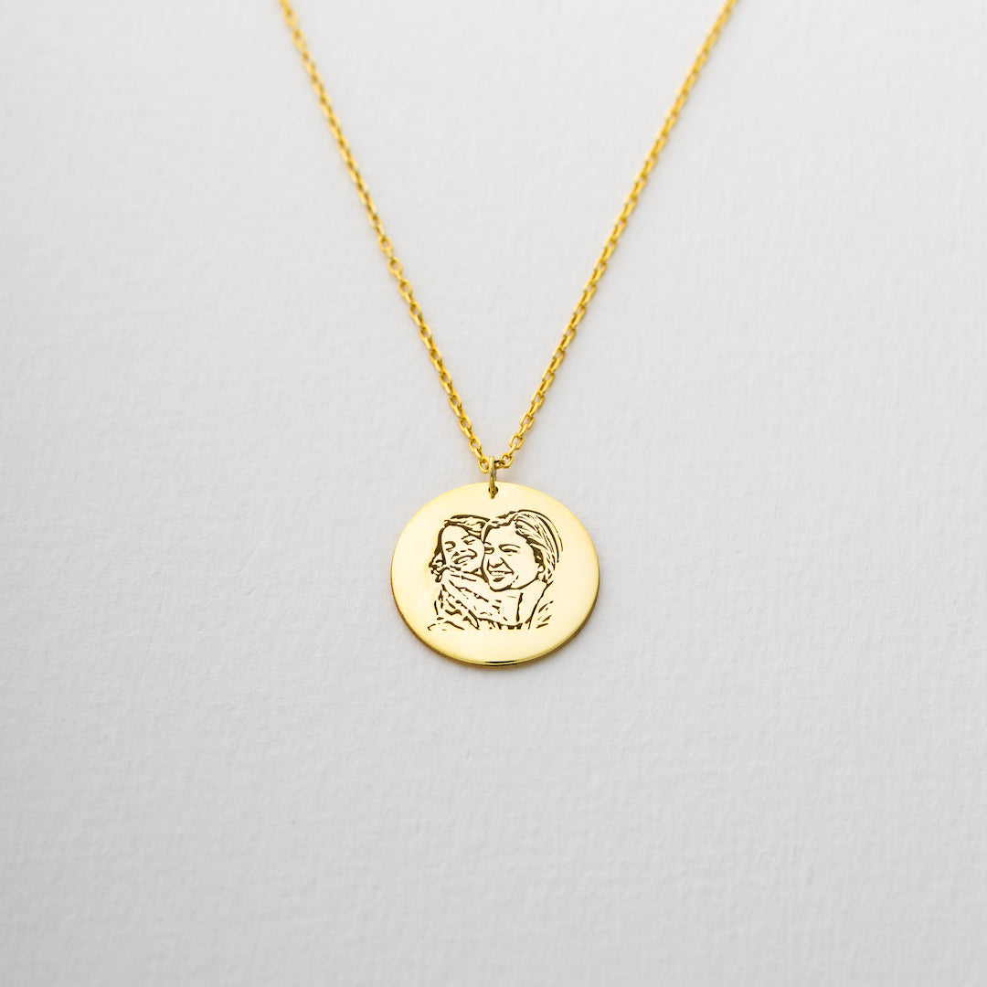 Engraved Photo Necklace