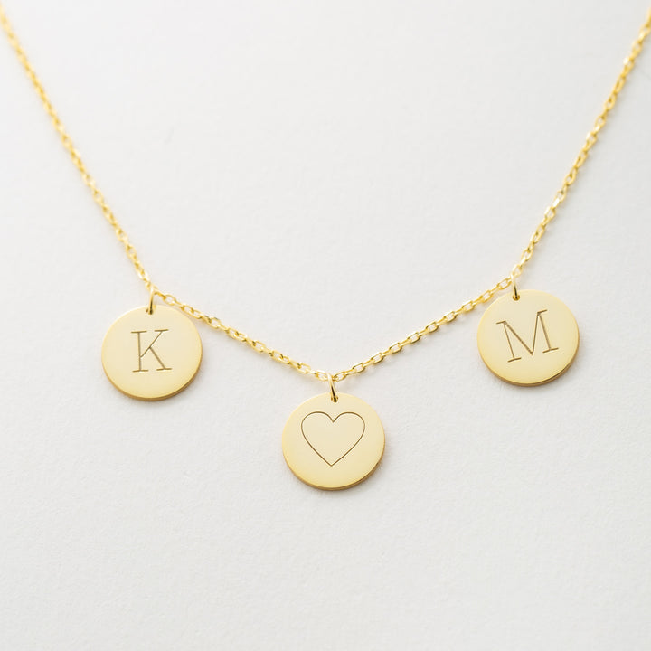 Personalized Initial Disk Necklace