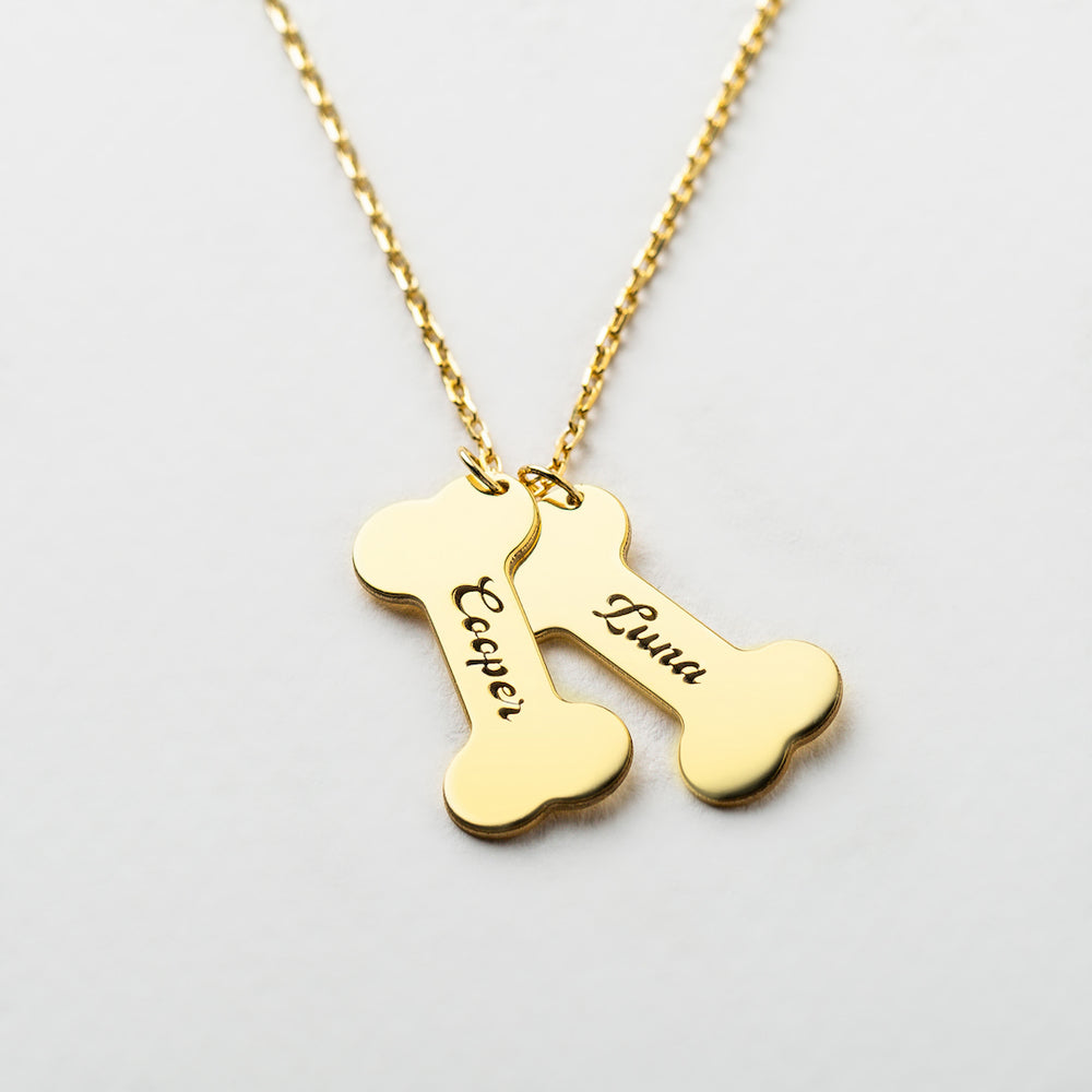 Engraved Dog Bone Necklace