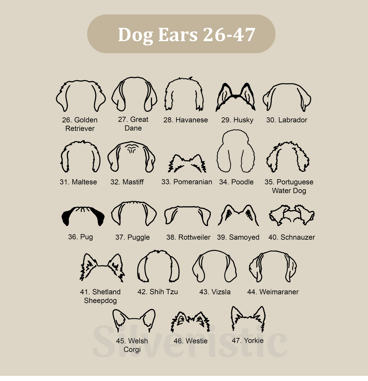 Custom Dog Ear Name Necklace