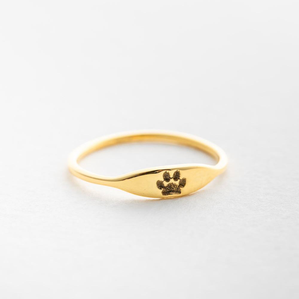 Custom Double Sided Paw Print Ring